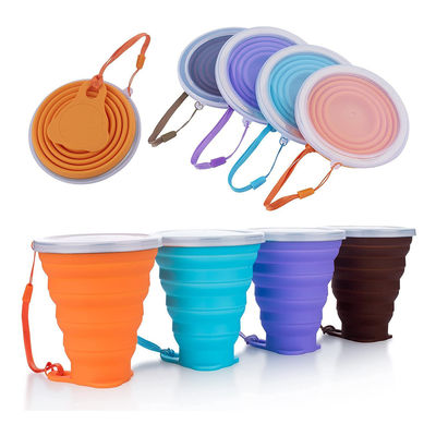 Custom Logo Travel Silicone Foldable Cup BPA Free Collapsible Cups 270ml