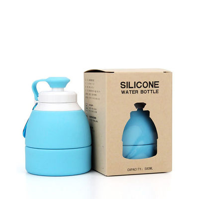 580ml Collapsible Silicone Water Bottle BPA-Free Foldable 78x220mm