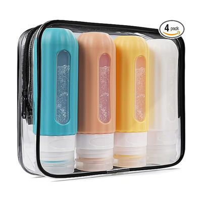 Leak Proof Silicone Travel Bottles Refillable Lightweight 3oz/90ml