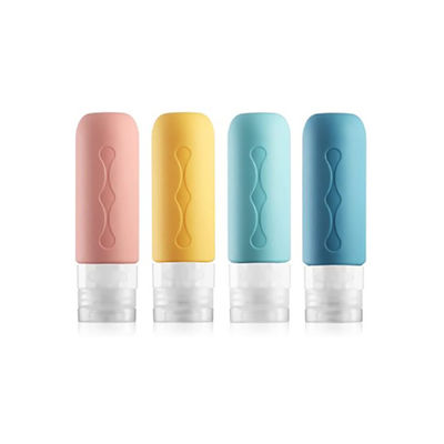 Toiletries Cylinder Refillable Silicone Travel Bottles Set Squeezable 3Oz