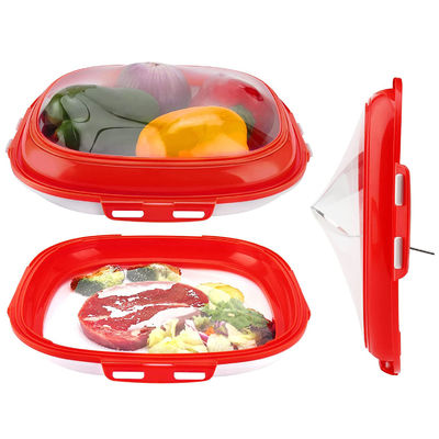 Square Kitchen Food Storage Tray Reusable With Stretched Lid