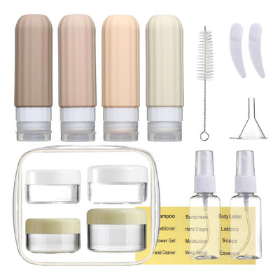 16 Pack Toiletries Silicone Travel Bottle Set Refillable Leak Proof