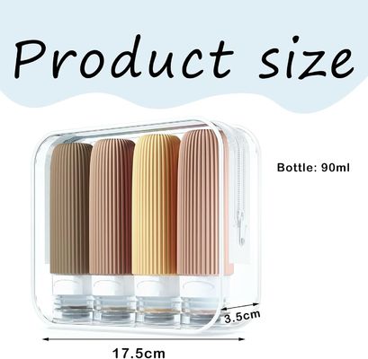 Refill Toiletry Silicone Travel Size Containers 3oz/90ml TSA Approved
