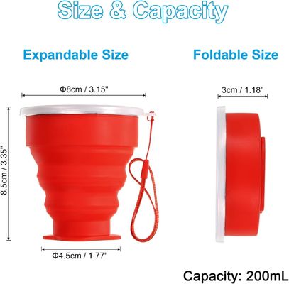 Customized Silicone Collapsible Cup Portable Coffee Travel Cups 200ml