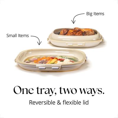 Square Silicone Food Tray BPA Free Reusable Stackable for Kitchen Vegetable Storage