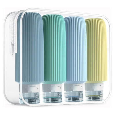 Leak Proof Refill Plastic Silicone Travel Bottle Kit for Toiletries 6oz 177ml