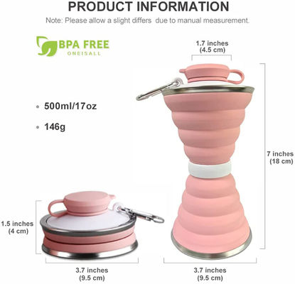 OEM Folding Silicone Collapsible Water Bottles Customized 500ml