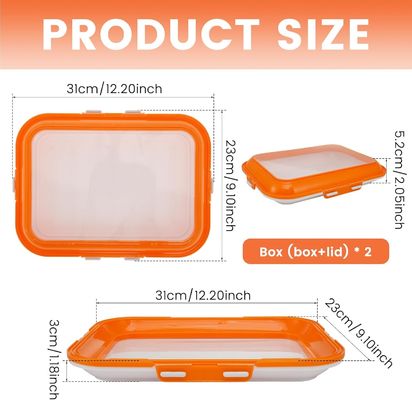 Stackable Food Preservation Tray BPA Free Reusable Rectangular Shape