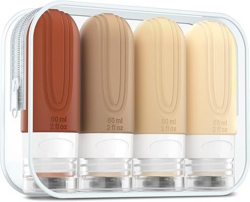 Toiletries Silicone Cosmetic Travel Bottles 2oz/60ML OEM TSA Approved