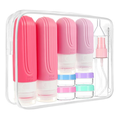 Cosmetic Shampoo Silicone Travel Toiletry Bottles Kit 16 Pack TSA Approved