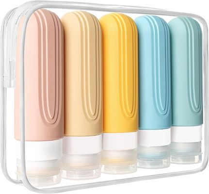 3oz Leak Proof Silicone Travel Bottle Set for Toieltries