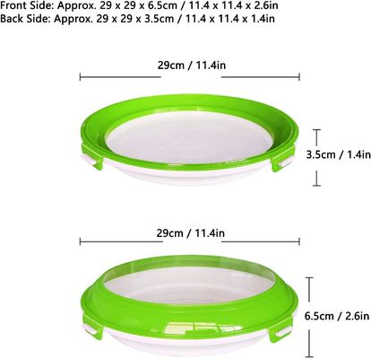 Round Silicone Food Preservation Tray BPA Free Reusable With Stretched Lid