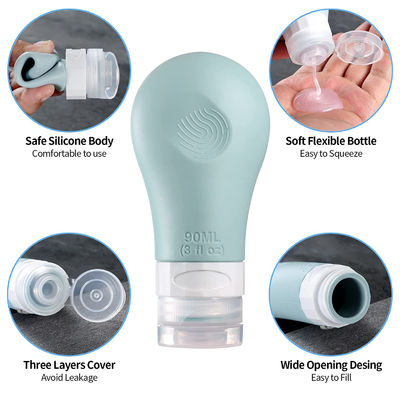 Leak Proof Silicone Cosmetic Bottles Travel Kit 90ML 60ML TSA Approved