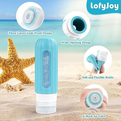 Leak Proof Silicone Travel Bottles Refillable Lightweight 3oz/90ml