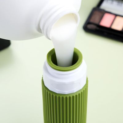Forest Green Cosmetic Silicone Refillable Travel Bottles Set Leak Proof 90ml