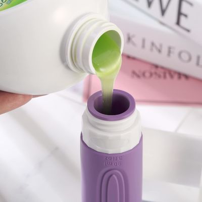 Leak Proof Silicone Travel Toiletry Bottles Set Purple Color 90ml