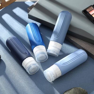 Toiletries Blue Leak Proof Silicone Travel Bottles Reusable 3oz