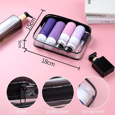16 Items Purple Silicone Travel Toiletries Bottle Set TSA Approved