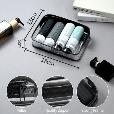 16 Pack Cosmetic Silicone Travel Bottle Set Gray Leak Proof Reusable
