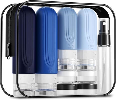 Squeeze Shampoo Lotion Silicone Travel Bottle Kits 16 Pack For Toiletries