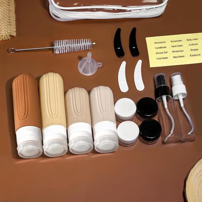 Refillable Toiletry Silicone Travel Bottle Set Leak Proof 18 Items