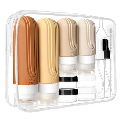 Refillable Toiletry Silicone Travel Bottle Set Leak Proof 18 Items