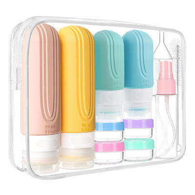 18 Items Silicone Squeeze Travel Bottles Set Leak Proof Customized