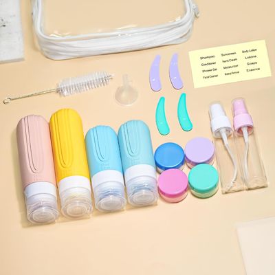 18 Items Silicone Squeeze Travel Bottles Set Leak Proof Customized