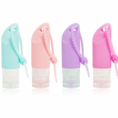Reusable Silicone Travel Bottle Set Squeezable 58ml With Hanging Hole