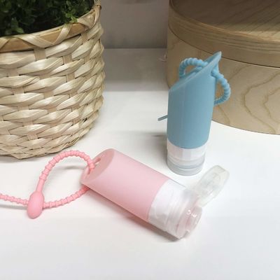 Reusable Silicone Travel Bottle Set Squeezable 58ml With Hanging Hole