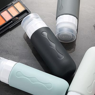 Cylinder Squeeze Silicone Travel Cosmetic Bottle Set Refillable 90ml