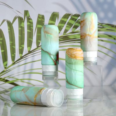 Marble Color Soft Silicone Travel Bottle Set Leak Proof 90Ml