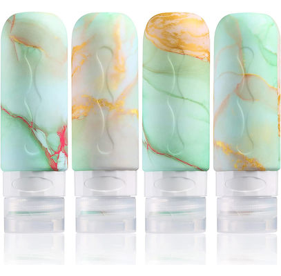 Marble Color Soft Silicone Travel Bottle Set Leak Proof 90Ml