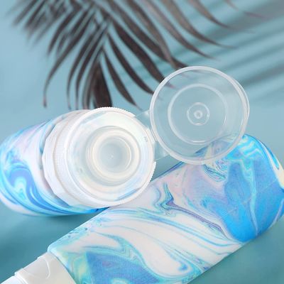 Titanium Blue Color Silicone Travel Toiletry Bottle Set Leak Proof 90Ml