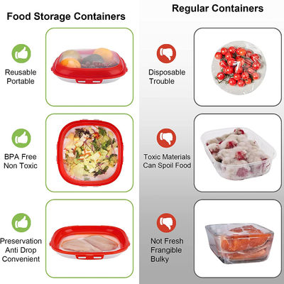 Square Shape Kitchen Food Trays Stackable Reusable For Freezer