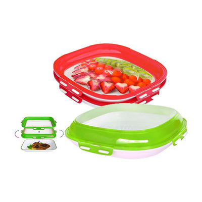 Square Shape Kitchen Food Trays Stackable Reusable For Freezer