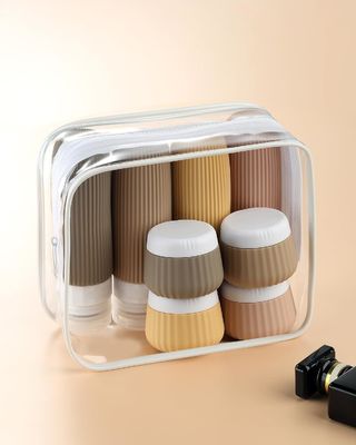 8 Items Silicone Toiletries Bottles 90ml 30ml Jars Combo TSA Approval