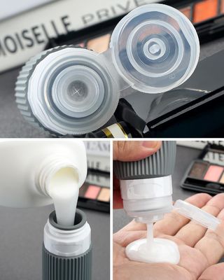 8 Items Combo Silicone Travel Bottle Set Gray Leak Proof 90ml 30ml Jars