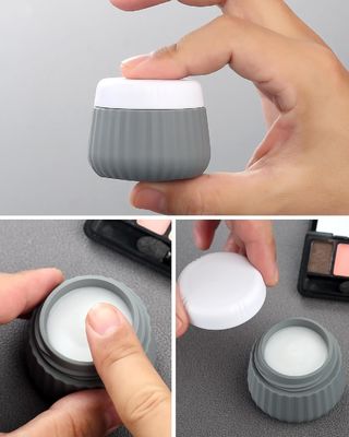8 Items Combo Silicone Travel Bottle Set Gray Leak Proof 90ml 30ml Jars