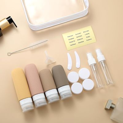 Apricot Refill Toiletries Silicone Travel Bottle Set Leak Proof 16 Pack