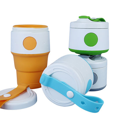 Folding Silicone Collapsible Coffee Cup Custom Logo Odorless 395ml