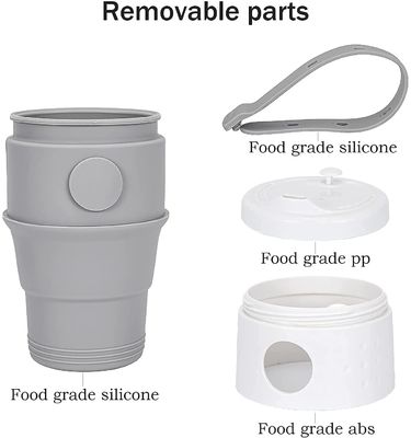 Folding Silicone Collapsible Coffee Cup Custom Logo Odorless 395ml
