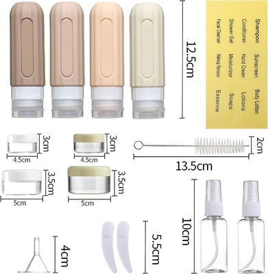 16 Pack Toiletries Silicone Travel Bottle Set Refillable Leak Proof
