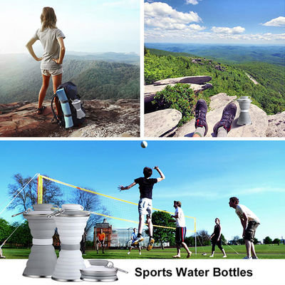 OEM Folding Silicone Collapsible Water Bottles Customized 500ml