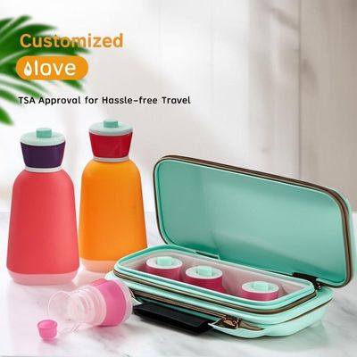 Customized Silicone Travel Bottle Set with Wide Mouth Design for Easy Refill and TSA Approved Travel