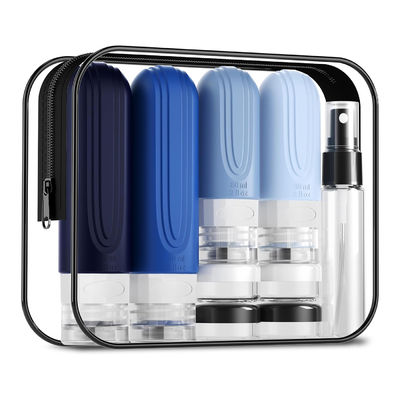 Eco-Friendly Compact Silicone Travel Bottle Set with Wide Mouth Design for Easy Refill