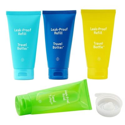 Eco-Friendly Compact Silicone Travel Bottle Set with Wide Mouth Design for Easy Refill