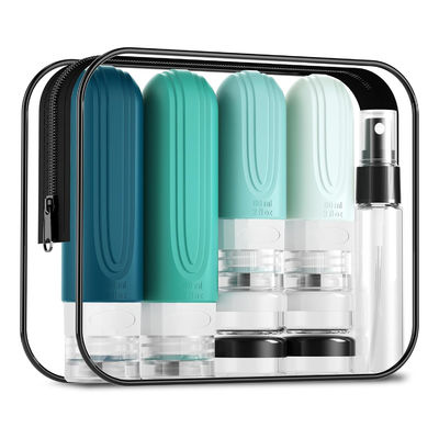TSA-Approved Silicone Travel Bottle Set with Wide Mouth Design for Easy Refilling and Customizable Options