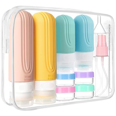 TSA-Approved Silicone Travel Bottle Set with Wide Mouth Design Compact and BPA-Free for Hassle-Free Travel