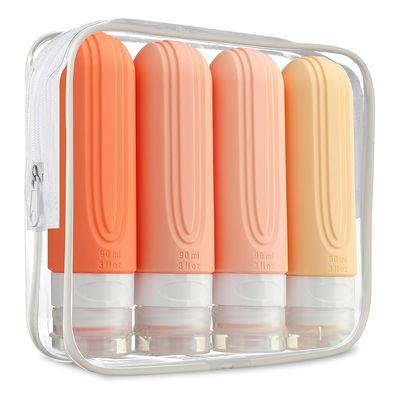 16 Pack TSA Approved Leak Proof Wide Mouth Design Silicone Travel Bottle Set with Refillable Toiletry Containers